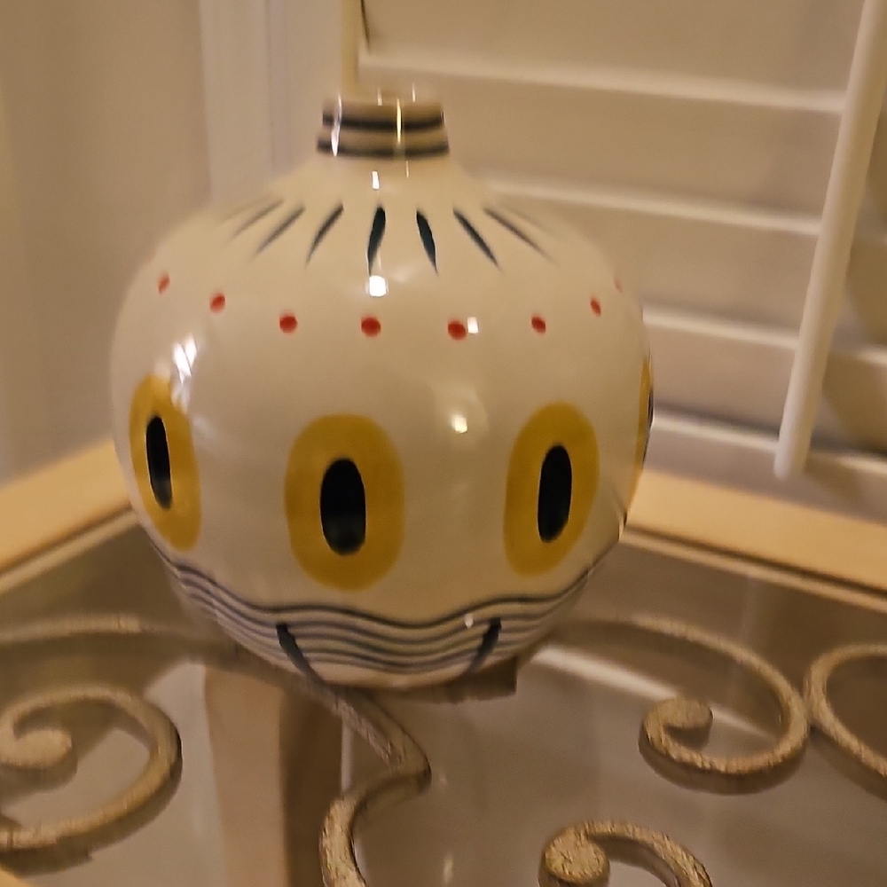 Artistic Ceramic Vase with Yellow and Black Accents